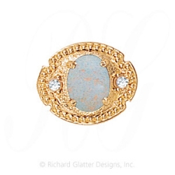 GS373 OP/D - 14 Karat Gold Slide with Opal center and Diamond accents 